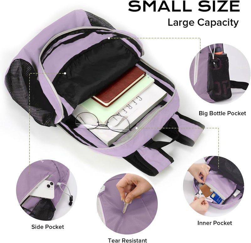 VPBAGE Store 15L Water-resistant Hiking Daypack, Small Backpack Travel Outdoor, Lightweight Day Pack with Tool Loops - Image 3